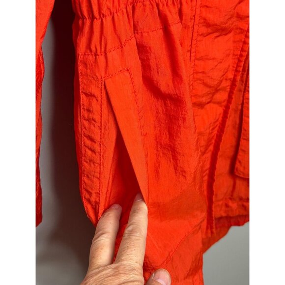 New York & Company Women's Cinch Waist Zip Front Hooded Trench Coat Rain Coat Sm - Picture 4 of 12